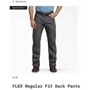 Dickies Mens Regular Fit Flex Duck Carpenter Size 38X30 Stretch Gray